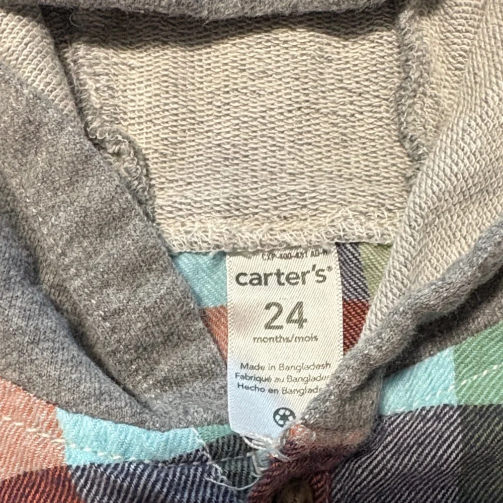 Carter's Multicolor Plaid Hooded Shirt